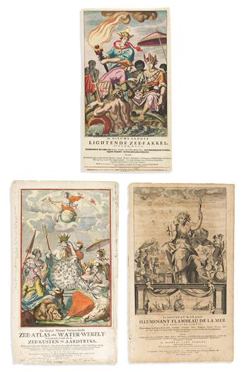 (TITLE PAGES.) Group of 10 seventeenth-and-eighteenth-century engraved allegorical atlas title pages.